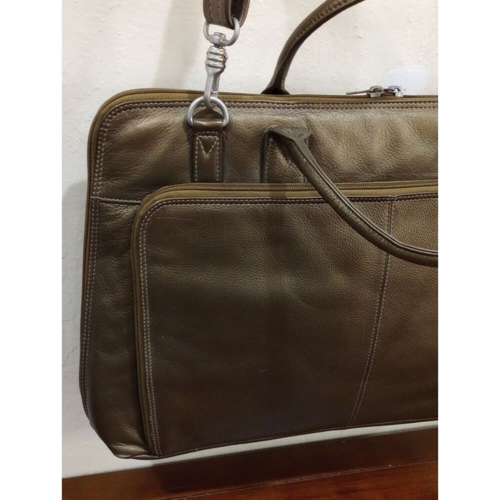 Barneys New York Bronze Leather Briefcase - Vintage! - Picture 3 of 13